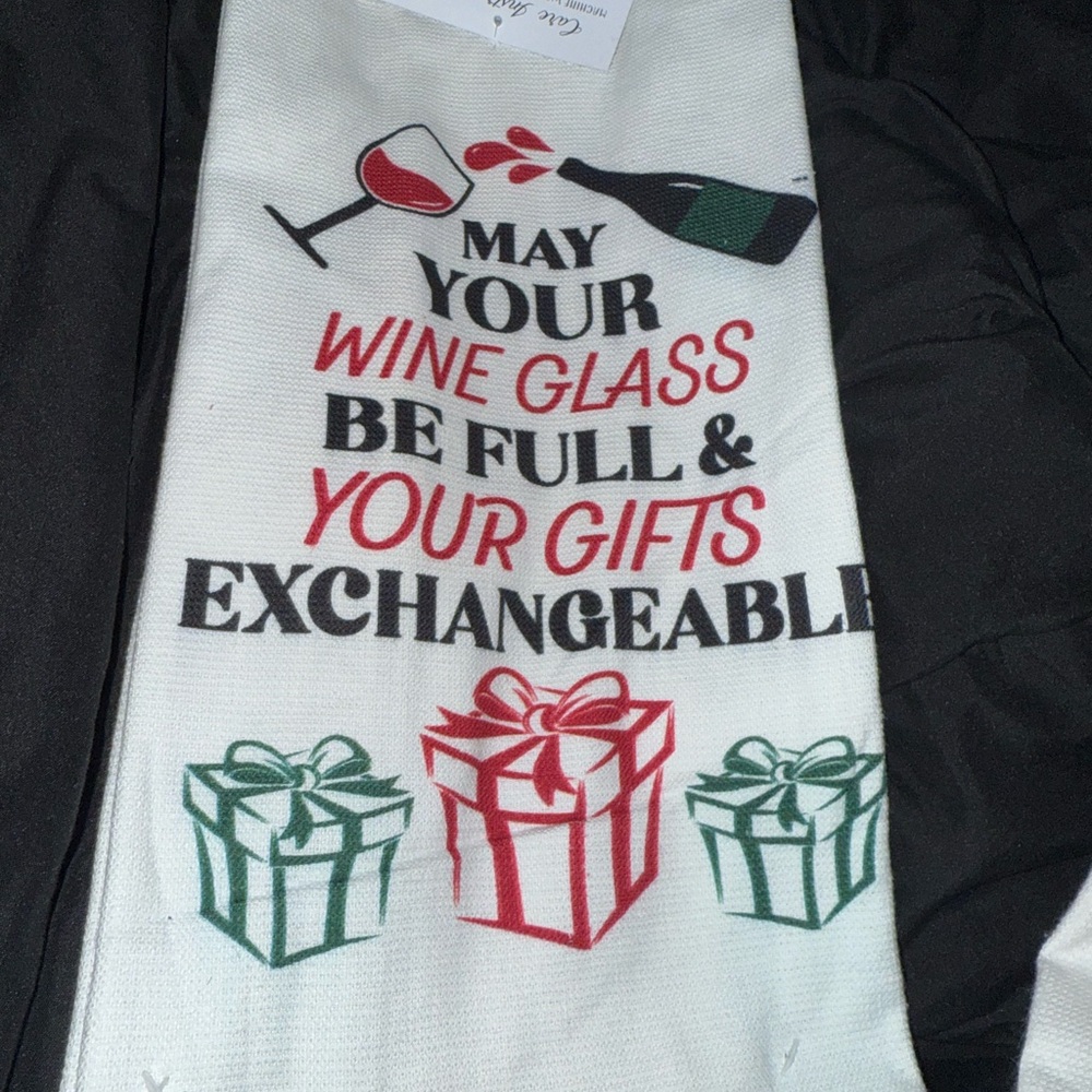 Festive Wine Glass Towel